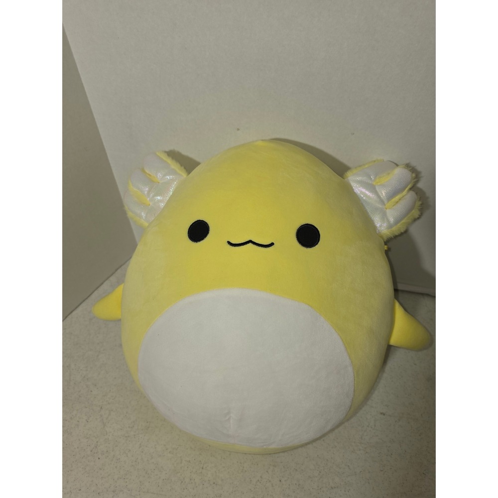 Squishmallow Treyton Axolotl Unisex 12 Inch Yellow Excellent Iridescent Gills